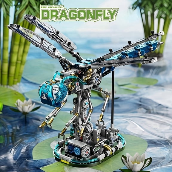 866Pcs Mechanical Dragonfly Building Blocks Set, Creative Simulation Insect World Animal Model with Vibrant Colors, Unique Gift for Teens, Suitable halloween building blocks, Ideal dragonfly toy & in