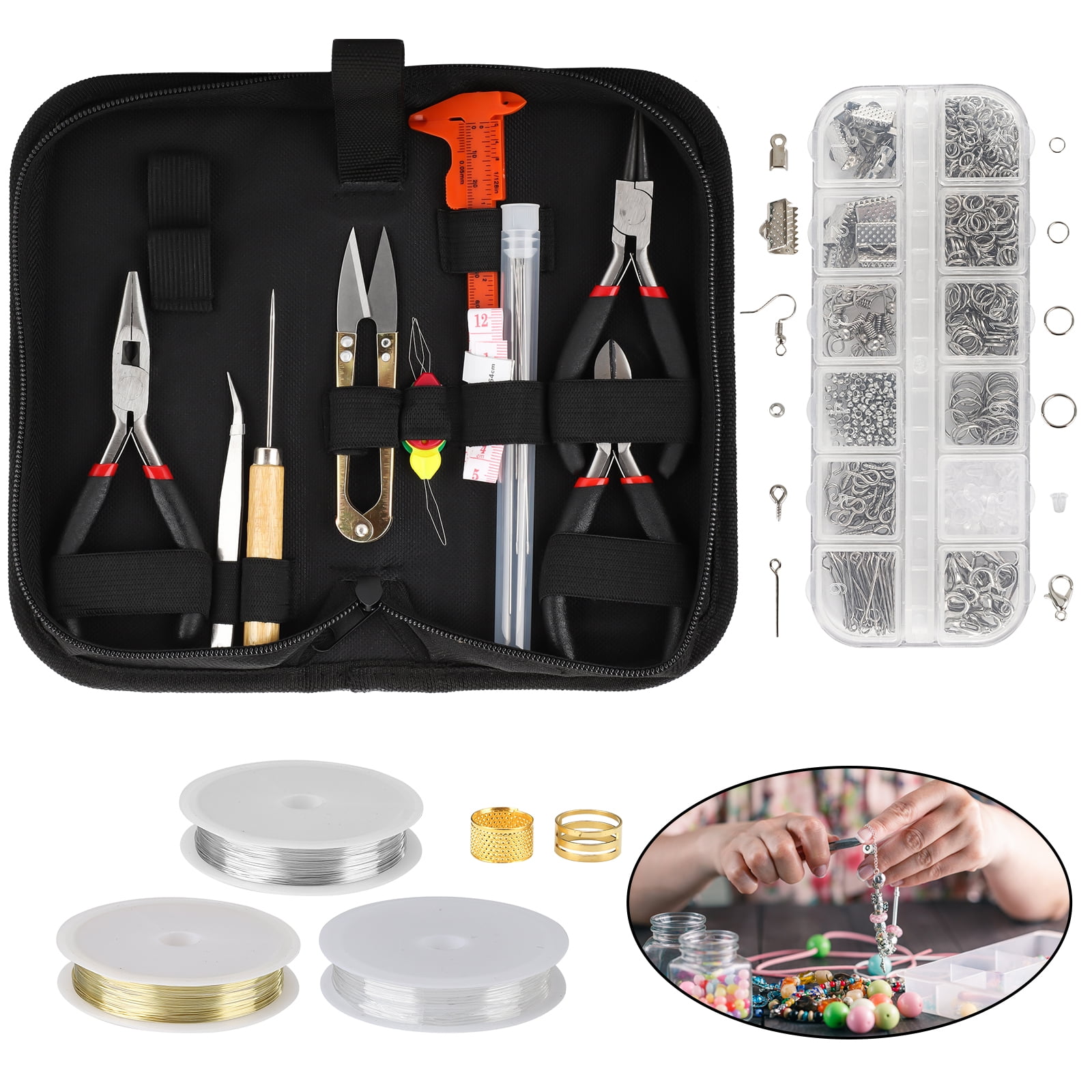 YEUIKERR 8 Pcs Professional Jewelry Making Tools Kit, Micro Jewelry Pliers  Tools Set, Jewelry Pliers Set for DIY Crafting : : Home