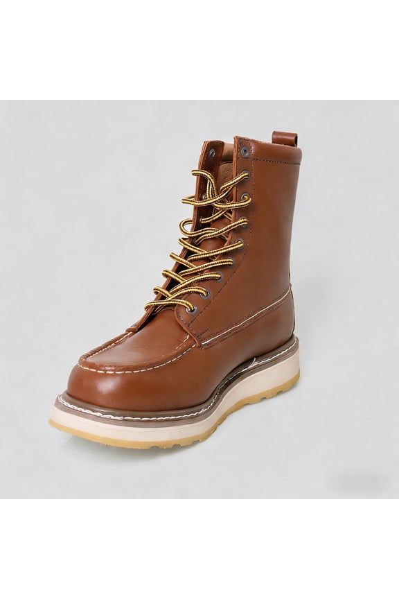 86994 Men’s 8” Soft Toe Work Boots – Full-Grain Leather, Goodyear Welt, Slip & Oil Resistant, EH Rated