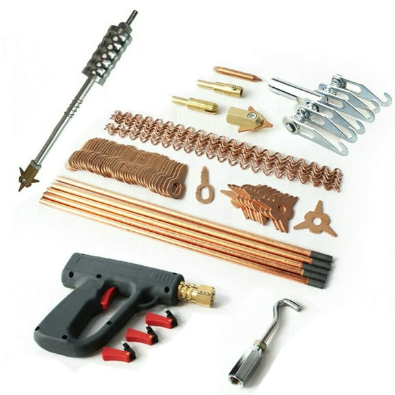 86Pc Dent Puller Welder Kit Car Body Spot Repair Device Stud Welding Hammer Gun Stud Welder Dent Puller Kit Car Body Panel Dent Spot Welding Repair Tool Set Car Body Spot Repair Tool Hammer Gun