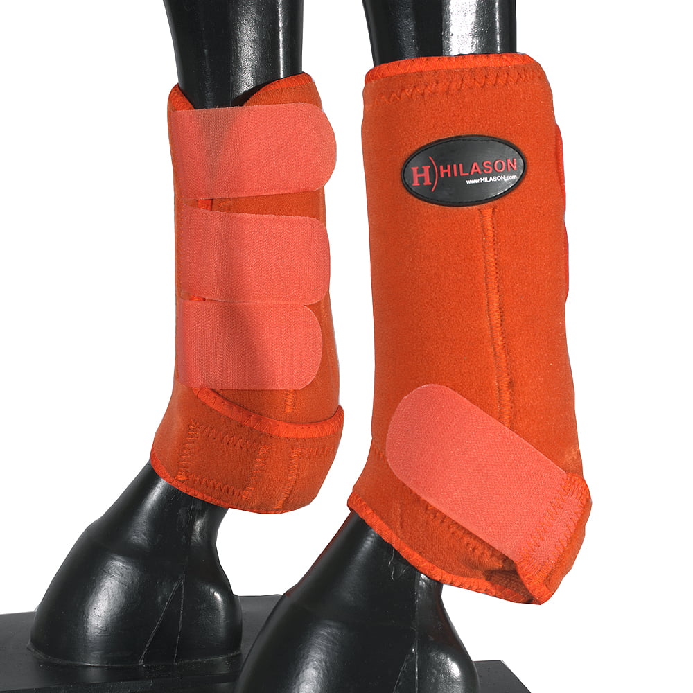 86RI Small Hilason Horse Front Leg Ultimate Sports Boots Pair Orange ...