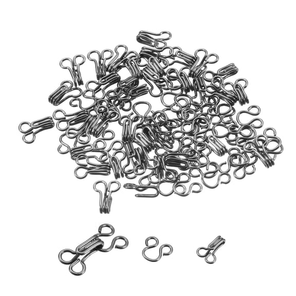 86pcs Sewing Hook and Eye Closure for Clothing Bra Jacket Hooks Replacement Sewing Craft, Black
