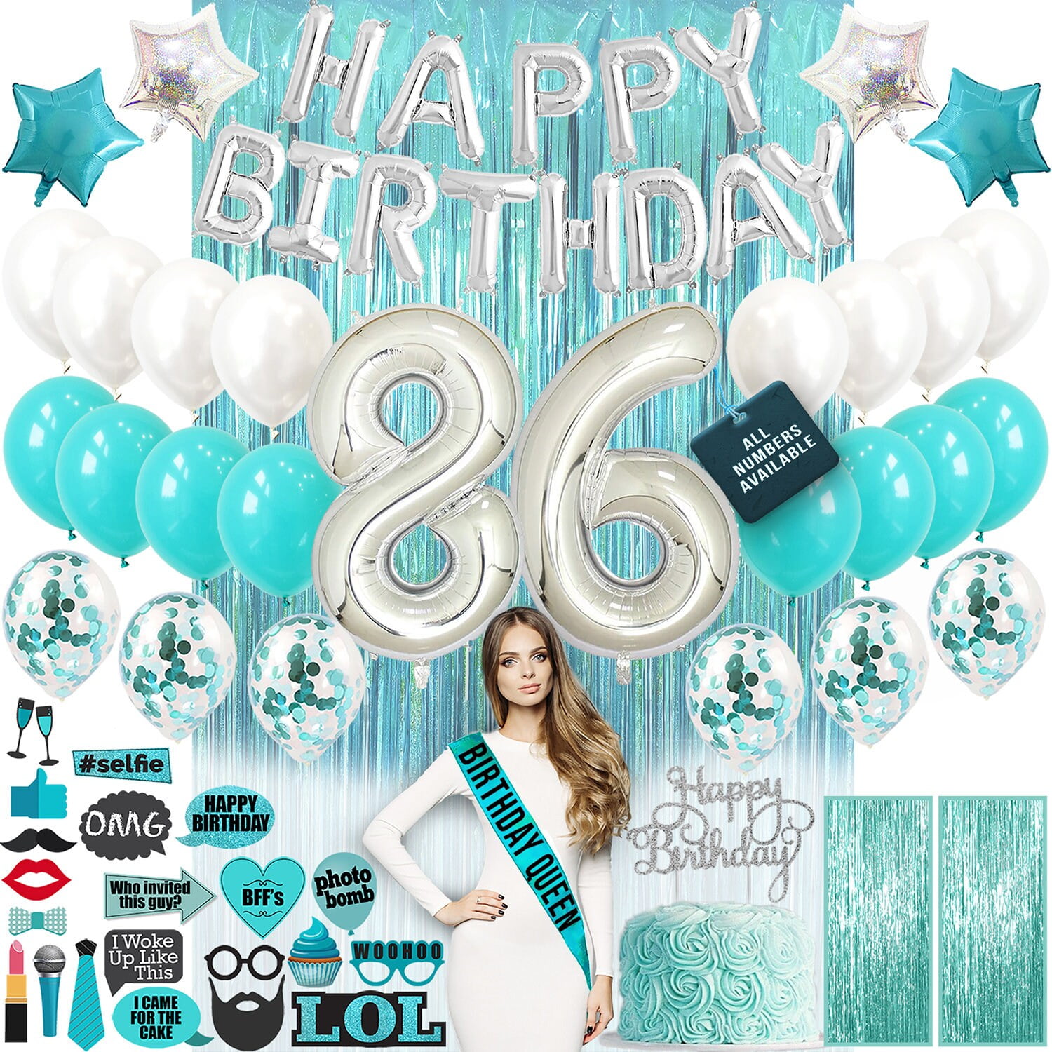 Free! Wonderful Birthday party! 遙 58th Birthday Decorations, 58th Birthday Party Supplies