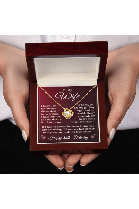 86th Birthday Gifts for Wife Happy 86th Birthday Necklace Jewelry 86 Years Old Birthday Gift Title: 18K Yellow Gold Finish, Box Choice: Luxury Box