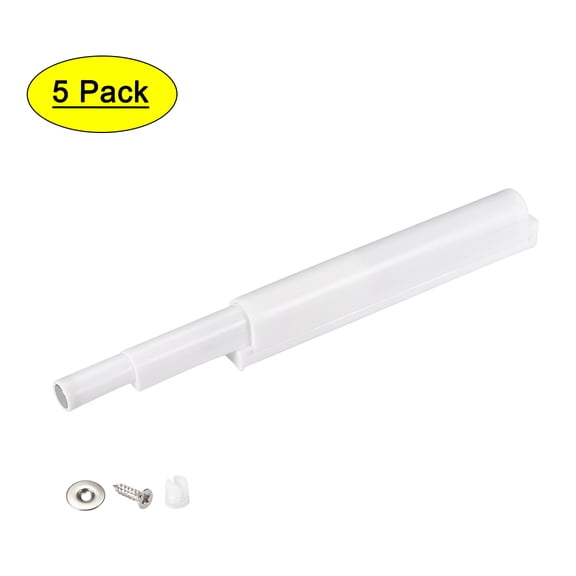 86x10x15mm Magnetic Touch Catch Damper Buffer Plastic White 5Sets