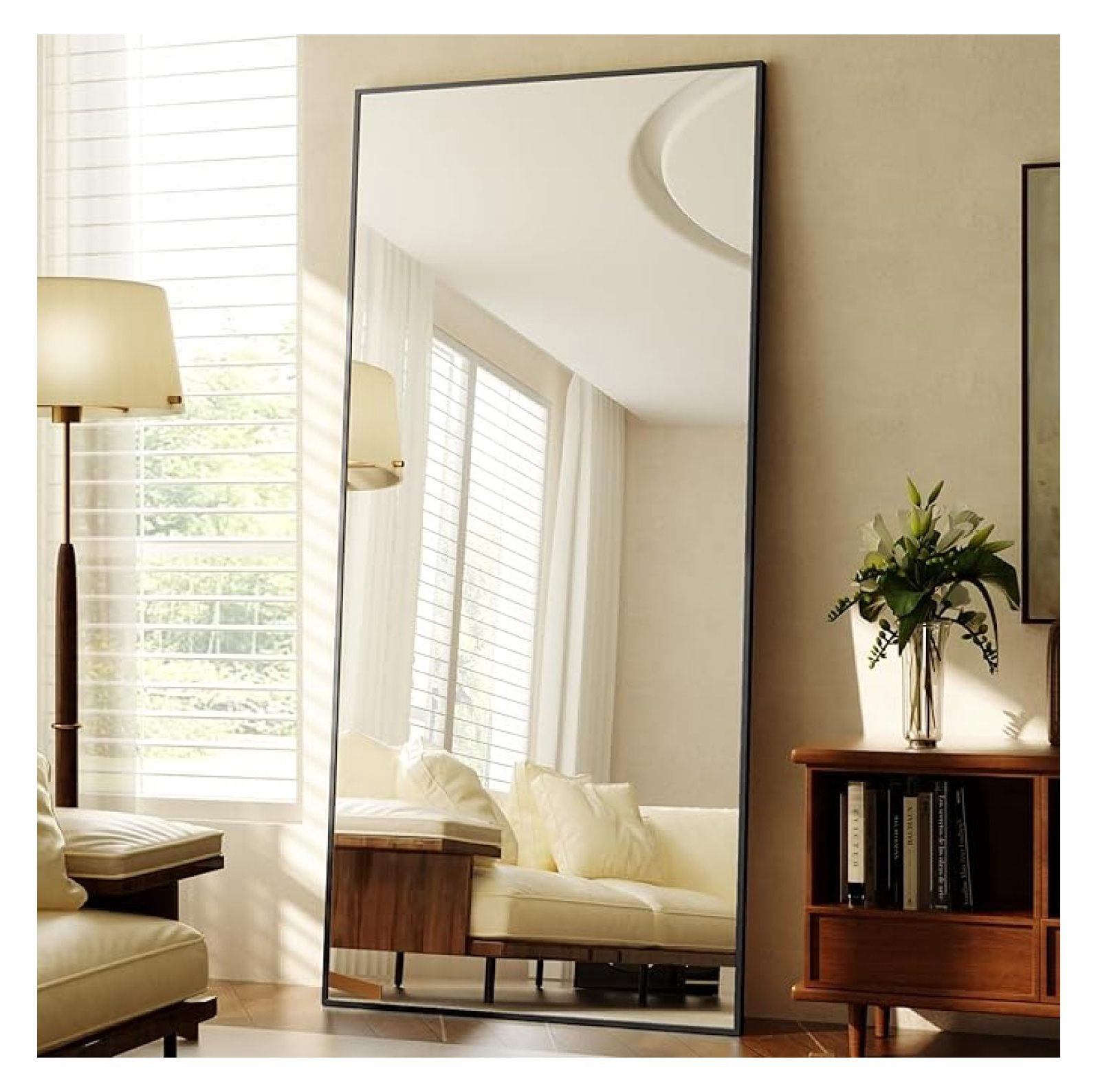 86x40 Full Length Floor Mirror, Standing & Wall Mount, Large Rectangle ...