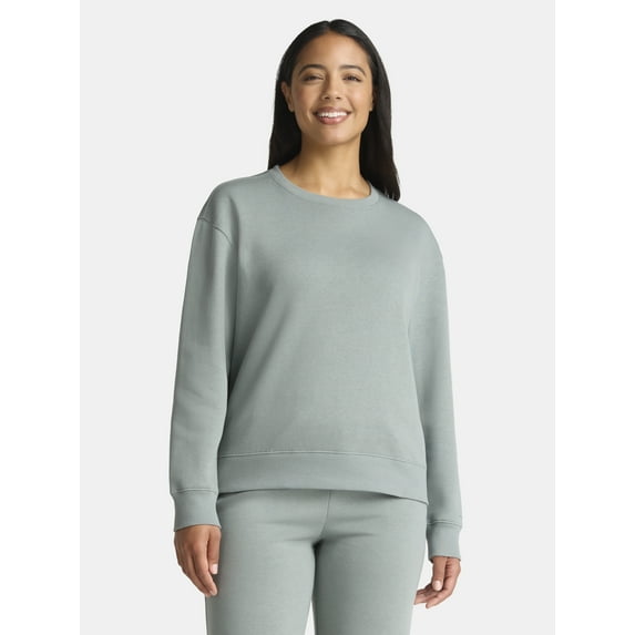 Athletic Works Women's Crewneck Fleece Sweatshirt, Sizes XS-XXXL