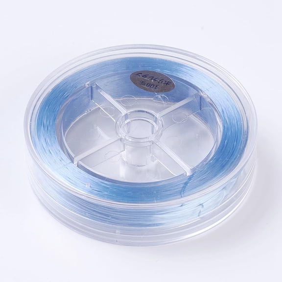 87.48 Yards Flat Elastic String 1mm Bracelet Thread Clear Bead Cord Stretchy Thread Cord for Bracelet Beading Jewelry Making(Light Sky Blue)