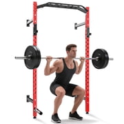 87.8  Wall Mounted Squat Rack, 1600 LB Capacity Commercial Power Rack for Home Gym, Includes Multi-Grip Pull-Up Bar, j-Cups, Landmine Attachment, Ideal for Squats & Bench Press