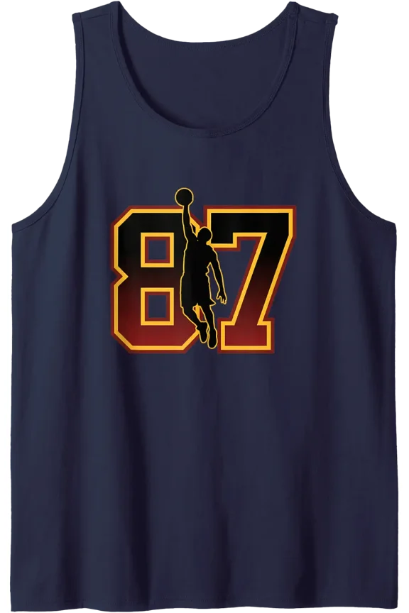 87 Dunk Silhouette Basketball Number 87 Boys Tank Top Size S-3XL
