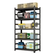 87 "H heavy-duty storage rack, five layer adjustable metal shelf, suitable for tool rooms, garages, supermarkets, etc., black, requiring assembly, 87"H * 47"W * 23.6"D