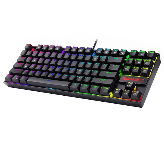 87 Key Mechanical Gaming Keyboard with Blue Switches, RGB Backlight, and N-Key Rollover  Durable & Ergonomic Design Redragon K552P-KB