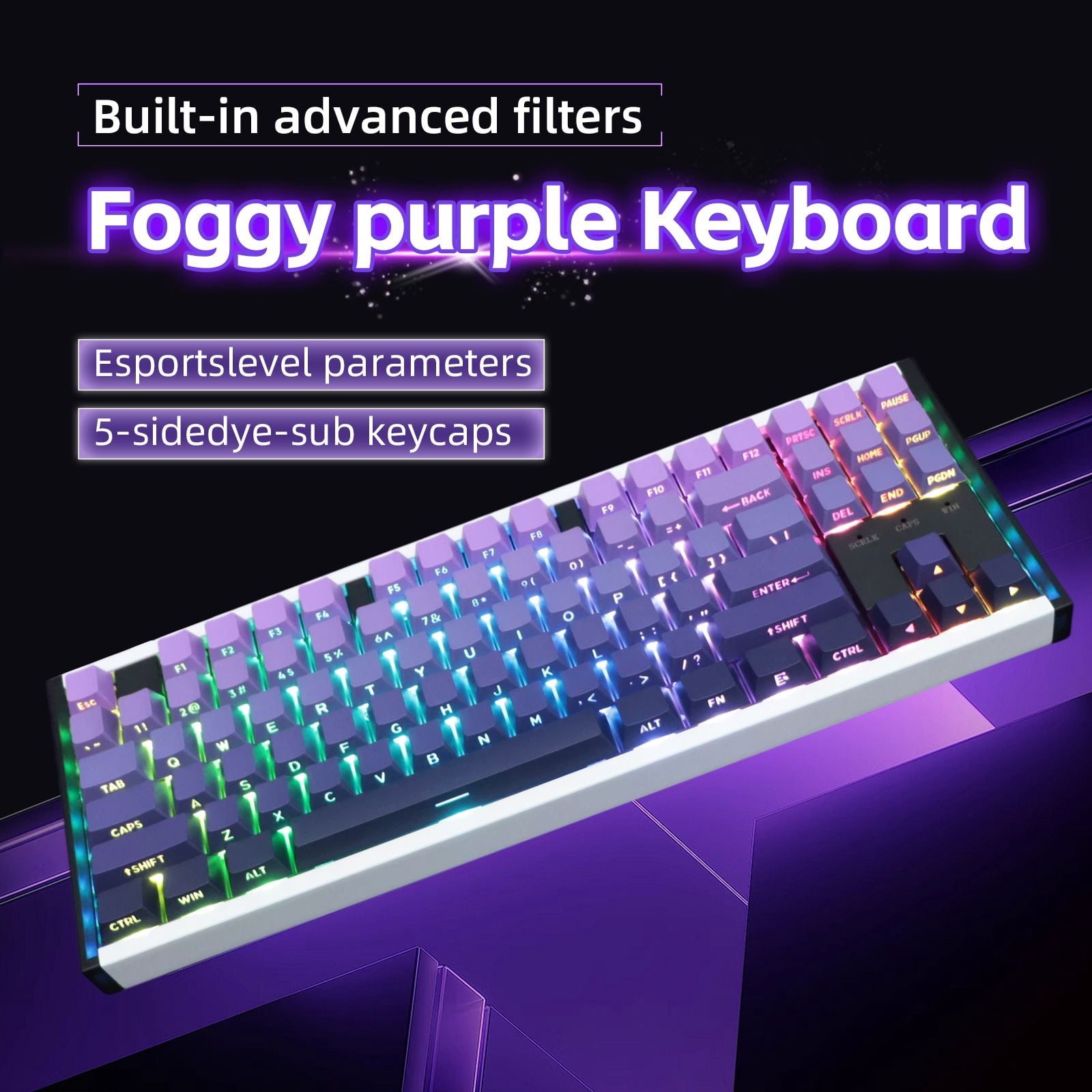 87 Keys Aluminum Mechanical Gaming Keyboard, 0.005 Precision 0.001 Low Latency, 5-Side Dye-Sub Keycaps, 17 ARGB Modes Support Win Mac VIA Customization