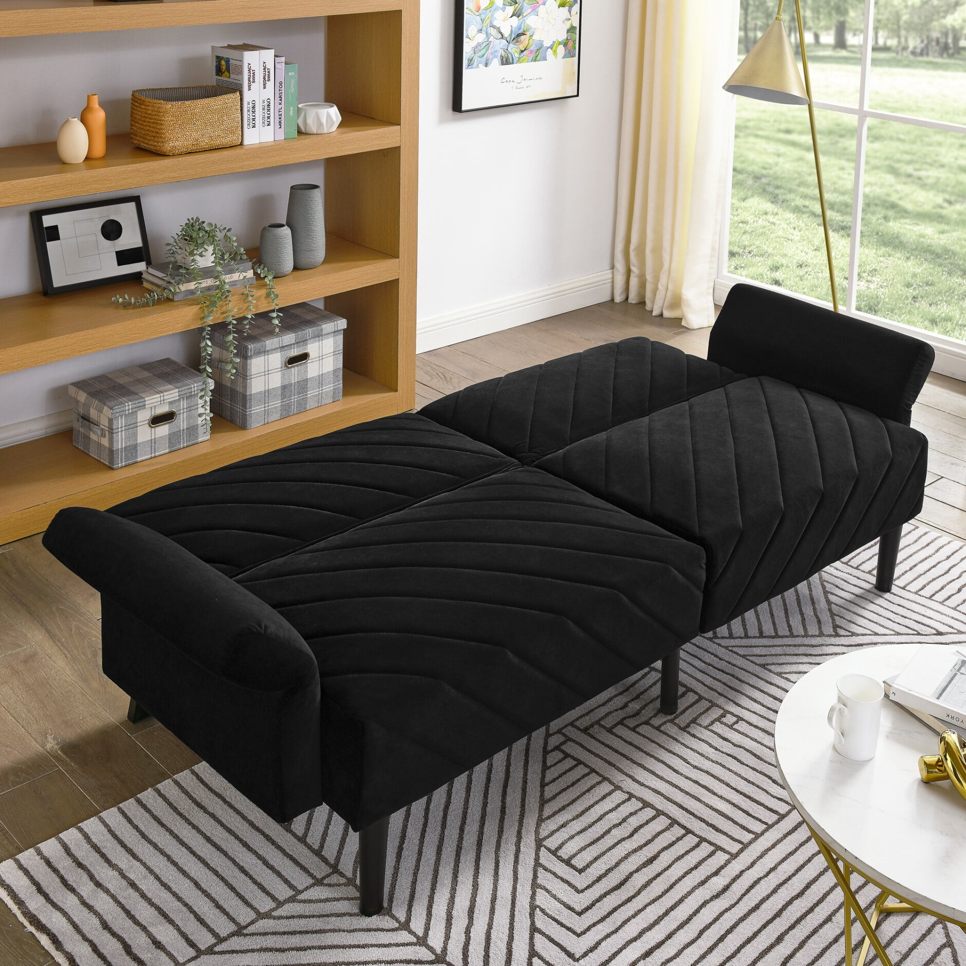 87" Large Convertible Sofa Bed, Modern Sleeper Sofa Couch with