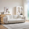 thumbnail image 1 of 87" Teddy Sherpa Sofa Couch for Living Room, 2 Seater Deep Seat Comfy Couch, 2 Cushions, 2 Pillows,white, 1 of 8