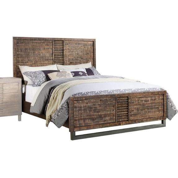87" X 64" X 56" Reclaimed Oak Queen Bed