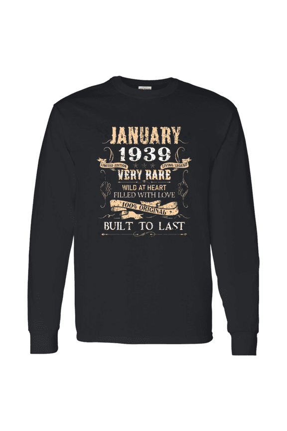 87 Years Old 87Th Birthday Vintage January 1939 Long Sleeve Shirt