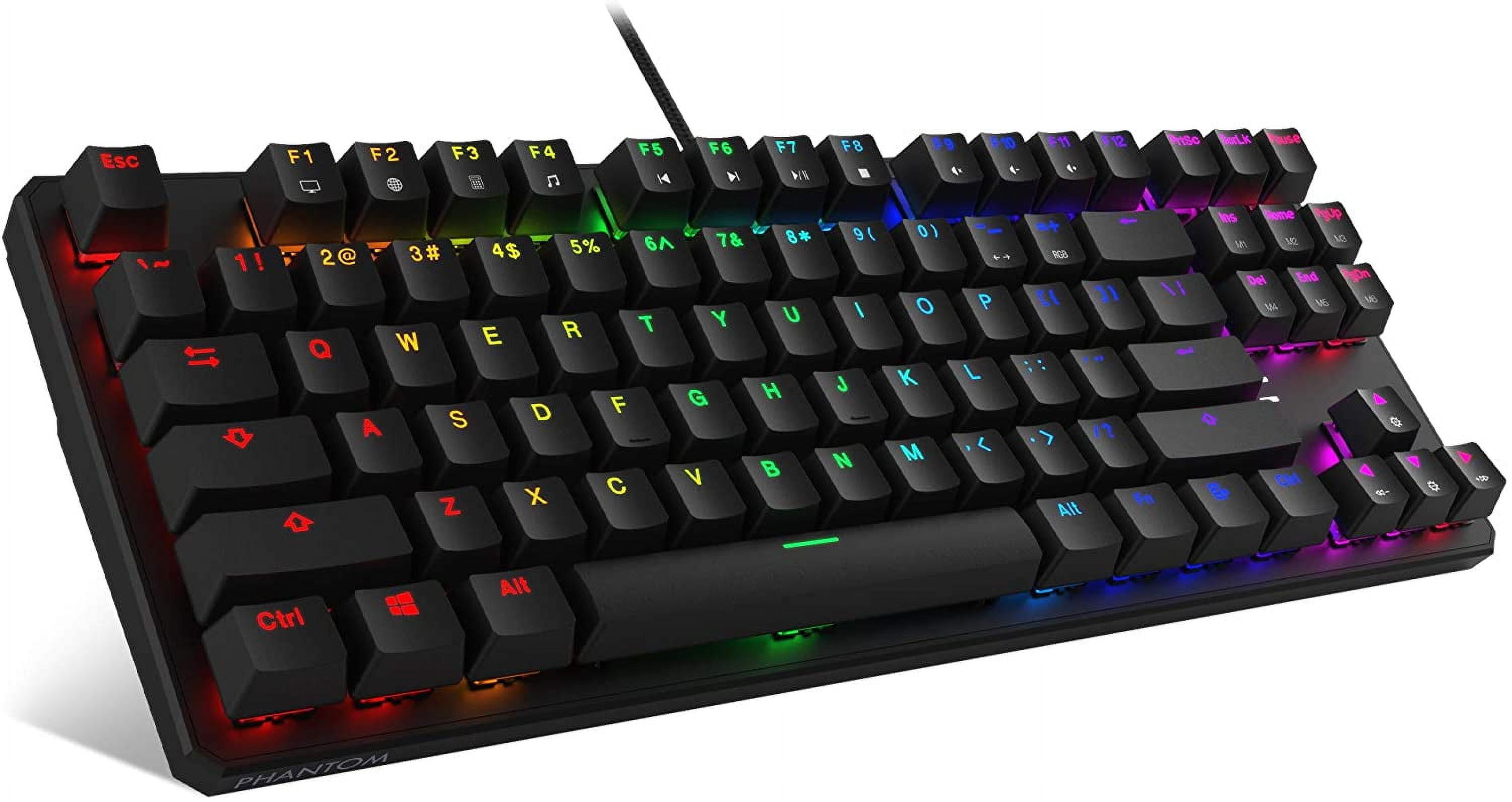 87-key Mechanical Keyboard, RGB LED, Outemu Blue Switch, Green Axis Keyboard, Gaming Keyboard