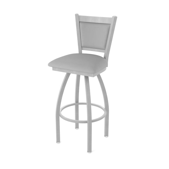 870 Hadleigh 25" Swivel Counter Stool with Anodized Nickel Finish and Canter Folkstone Grey Seat and Back