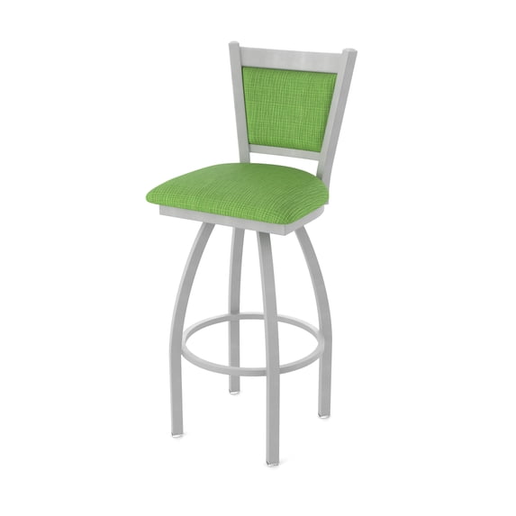 870 Hadleigh 25" Swivel Counter Stool with Anodized Nickel Finish and Graph Parrot Seat and Back