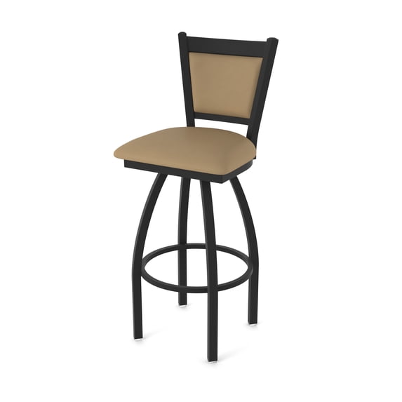 870 Hadleigh 25" Swivel Counter Stool with Black Wrinkle Finish and Canter Sand Seat and Back
