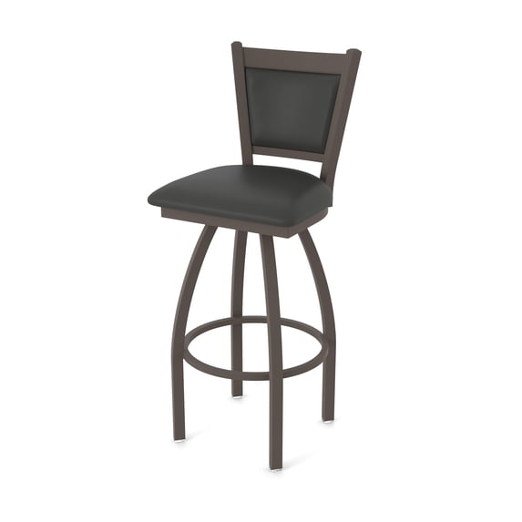 870 Hadleigh 25" Swivel Counter Stool with Bronze Finish and Canter Iron Seat and Back