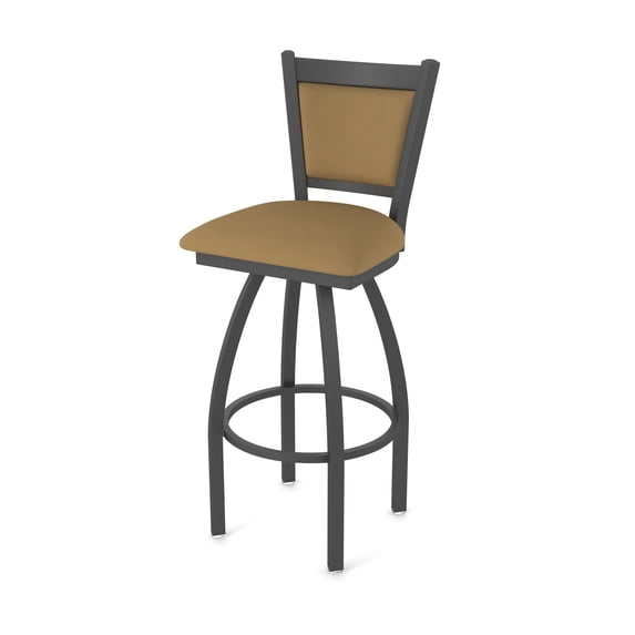 870 Hadleigh 25" Swivel Counter Stool with Pewter Finish and Canter Saddle Seat and Back