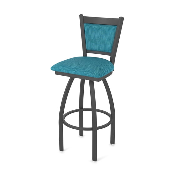 870 Hadleigh 25" Swivel Counter Stool with Pewter Finish and Graph Tidal Seat and Back