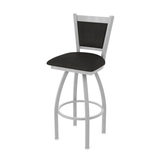 870 Hadleigh 30" Swivel Bar Stool with Anodized Nickel Finish and Canter Espresso Seat and Back