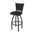 thumbnail image 1 of 870 Hadleigh 30" Swivel Bar Stool with Black Wrinkle Finish and Canter Espresso Seat and Back, 1 of 5