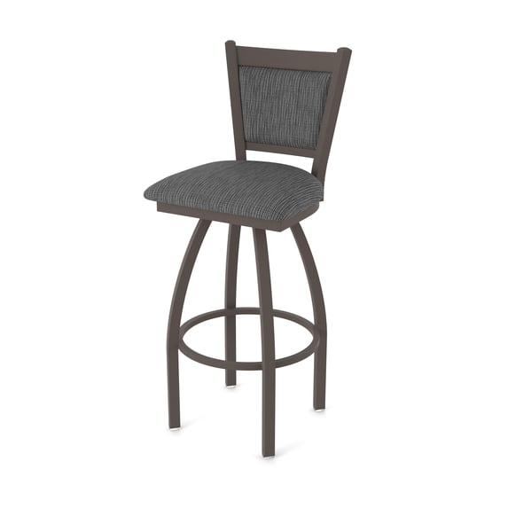 870 Hadleigh 30" Swivel Bar Stool with Bronze Finish and Graph Coal Seat and Back