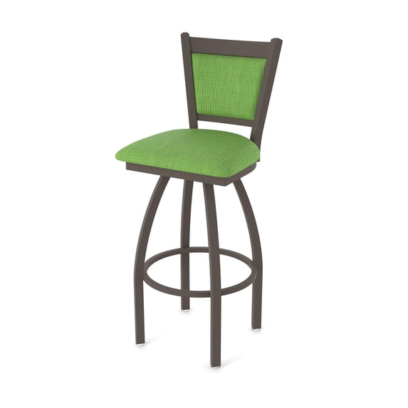 870 Hadleigh 30" Swivel Bar Stool with Bronze Finish and Graph Parrot Seat and Back