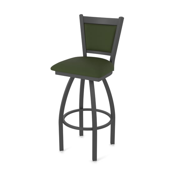 870 Hadleigh 30" Swivel Bar Stool with Pewter Finish and Canter Pine Seat and Back