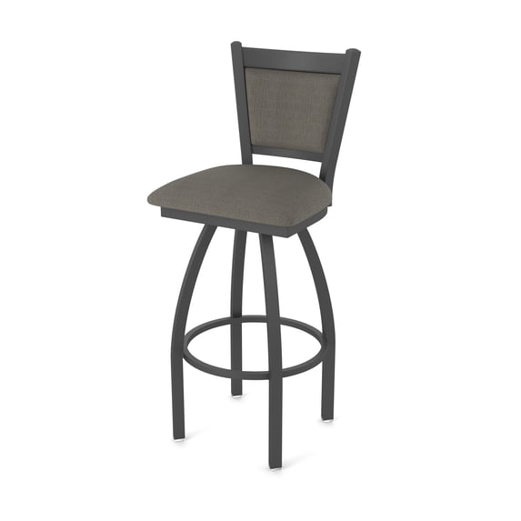 870 Hadleigh 30" Swivel Bar Stool with Pewter Finish and Graph Chalice Seat and Back