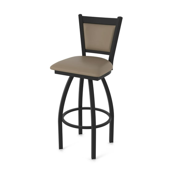870 Hadleigh 36" Swivel Bar Stool with Black Wrinkle Finish and Canter Earth Seat and Back