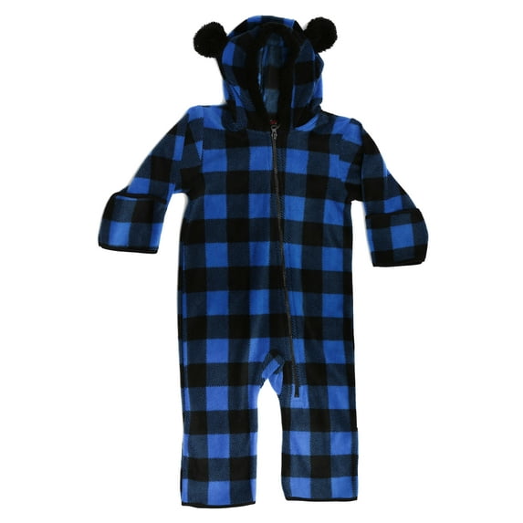 87000-BLKROY-6-9M At The Buzzer Baby Boys Fleece Pram (Black / Royal, 0-3 Months)