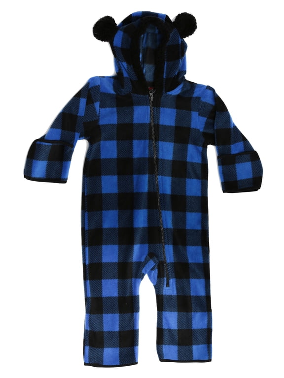 87000-BLKROY-6-9M At The Buzzer Baby Boys Fleece Pram (Black / Royal, 0-3 Months)