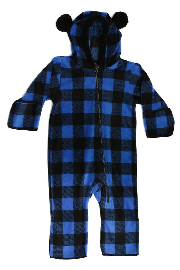 87000-BLKROY-6-9M At The Buzzer Baby Boys Fleece Pram (Black / Royal, 0-3 Months)
