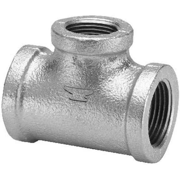 8700122503 .75 x .5 in. Malleable Iron Pipe Fitting Galvanized Reducing Tee