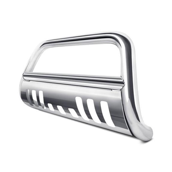 8705247 Polished Bull Bar with Polished Skid Plate for 2019-2022 Chevy Silverad