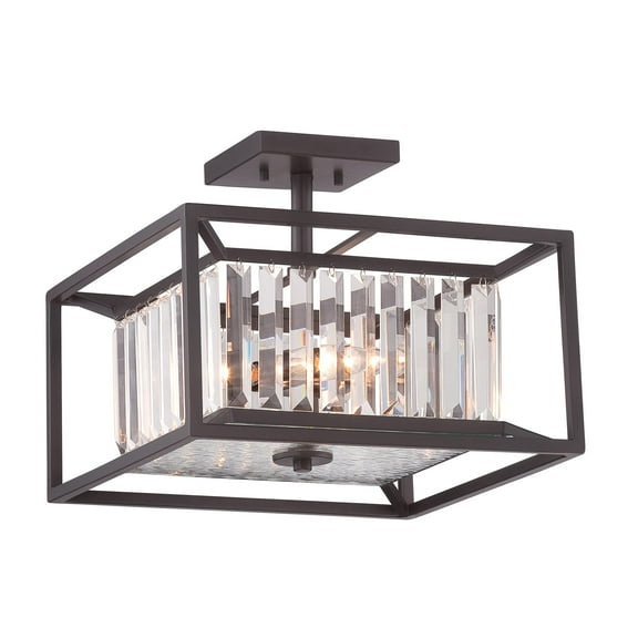 Linares 3-Light Vintage Bronze Interior Incandescent Semi Flush Mount