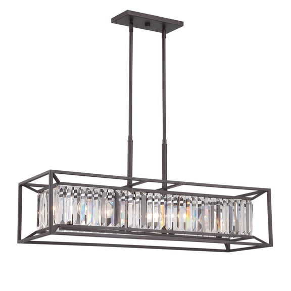 87438-VB-Designers Fountain-Linares - Four Light Linear Chandelier-Vintage Bronze Finish