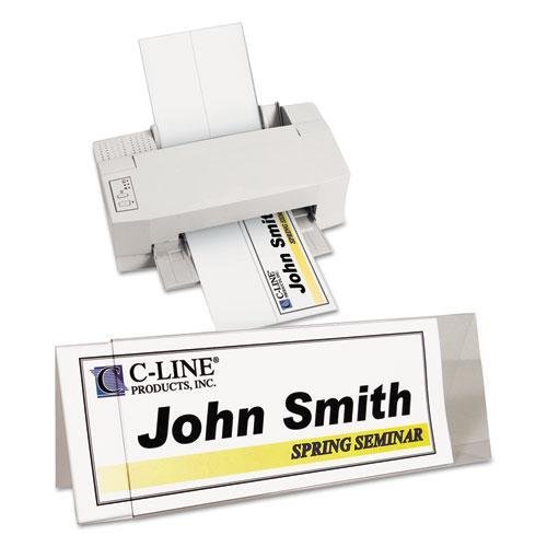 87507 Tent Card Holder, 4 1/4 x 11, Rigid Heavyweight Clear Plastic, 25