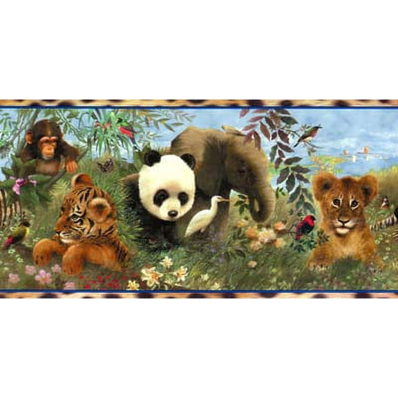 875084 Vanishing Animals Wallpaper Border GU92271b