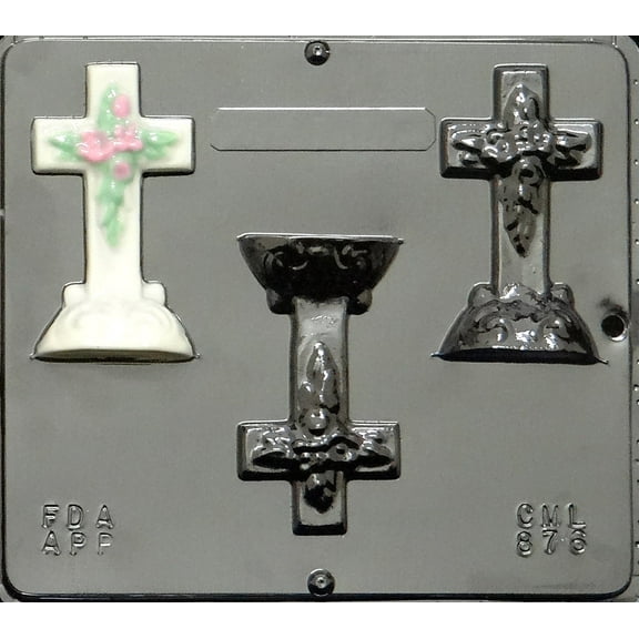 876 Cross on Base Chocolate Candy Mold