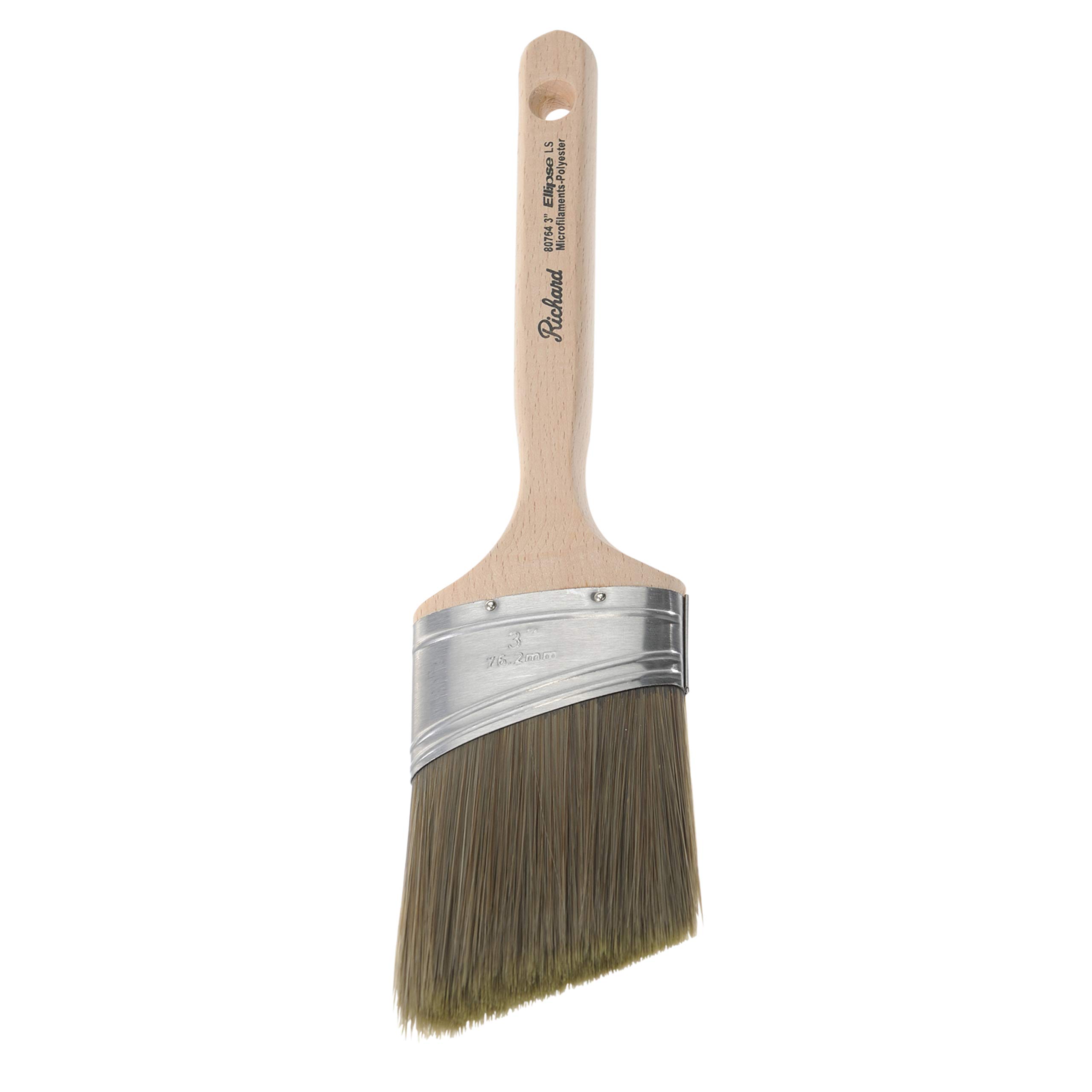8764 Oval Angled Paint Brush With Long Sash Wood Handle 3