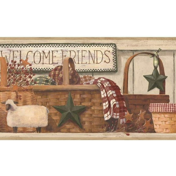 877303 Basket Wallpaper Border RF3607bd