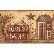 877384 Country Bath Outhouse Wallpaper Border HK4650bd
