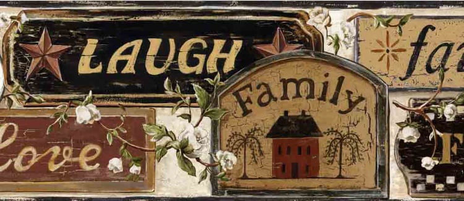 877586 Faith, Family, Friends Signs Wallpaper Border FFR65401b