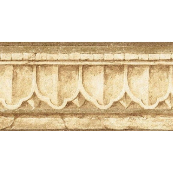 877904 Napoli Architectural Wallpaper Border Beige PL013135b